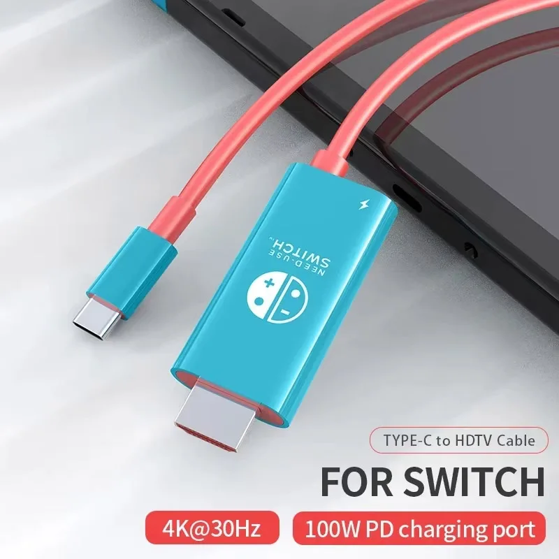 Cable tipo C a HDTV para Nintendo Switch con carga PD 4K 1080P 100W Compatible con computadora portátil, tableta, teléfono móvil, SteamDeck - imagen 3