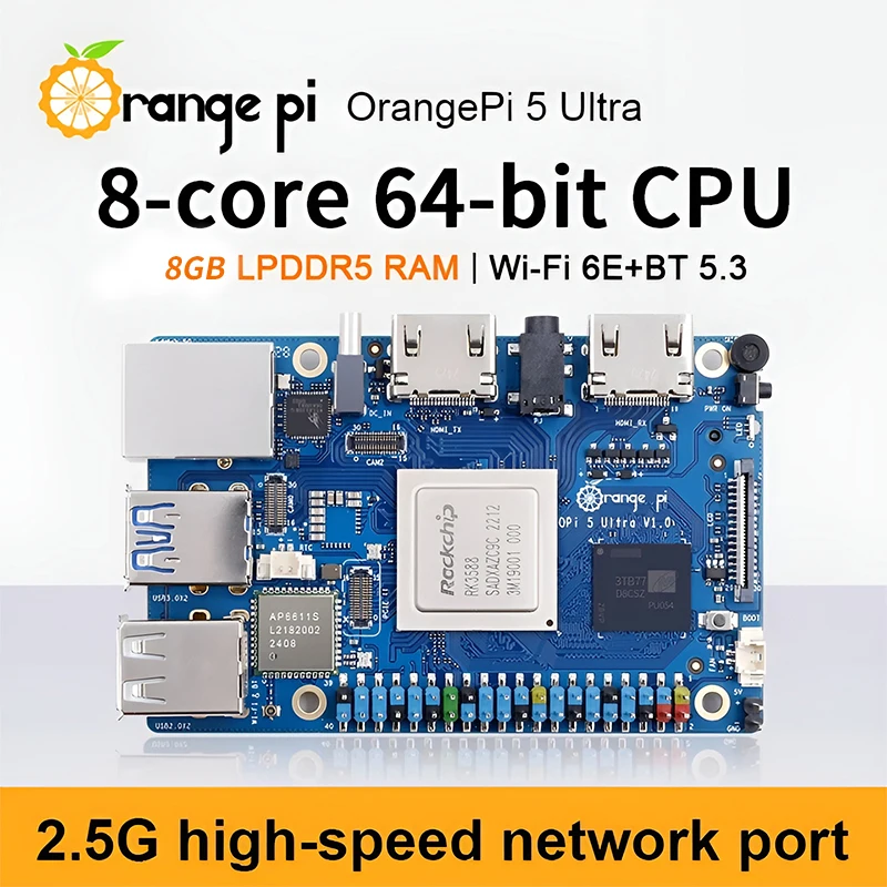 Orange Pi 5 Ultra 8GB 16GB RAM LPDDR5 Rockchip RK3588 Placa de desarrollo WiFi 6E + BT5.3 M2 ranura 2,5G LAN para Orange Pi 5 Ultra - imagen 5