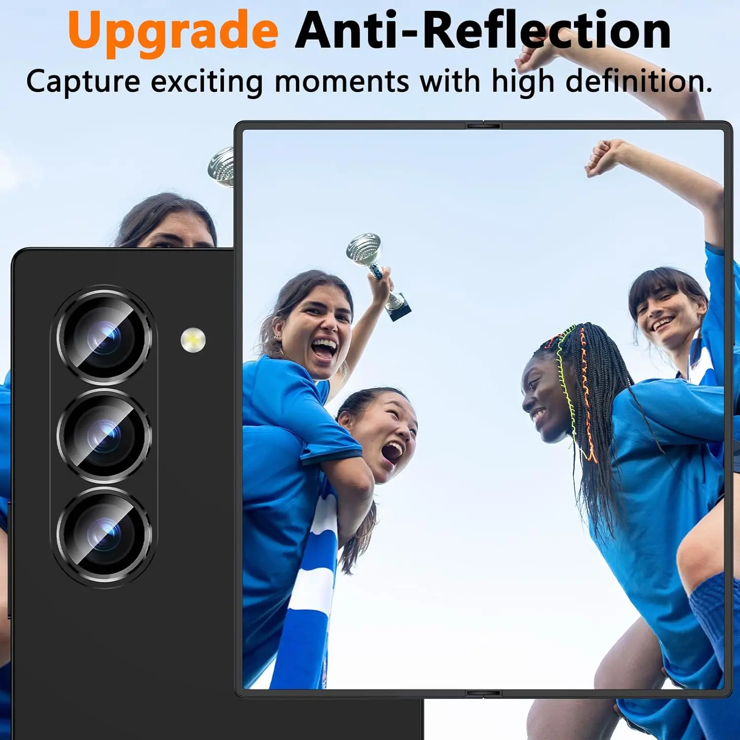 Samsung Galaxy Z Fold 6/5/4 Protector Cámara Vidrio Templado Metal - imagen 2