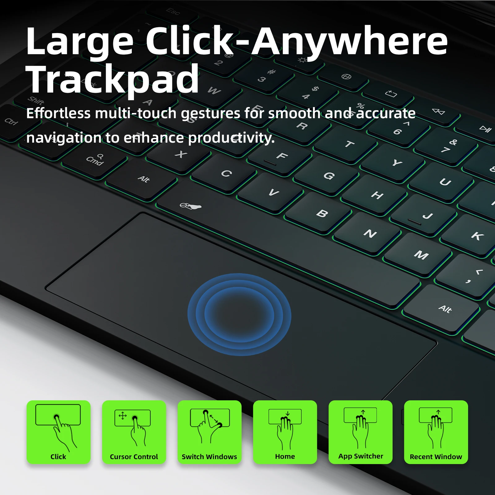 Teclado mágico para Samsung Galaxy Tab S10 FE PLUS, ángulo ajustable flotante de 13,1 pulgadas, acceso con un solo clic a Bixby con portalápices - imagen 3