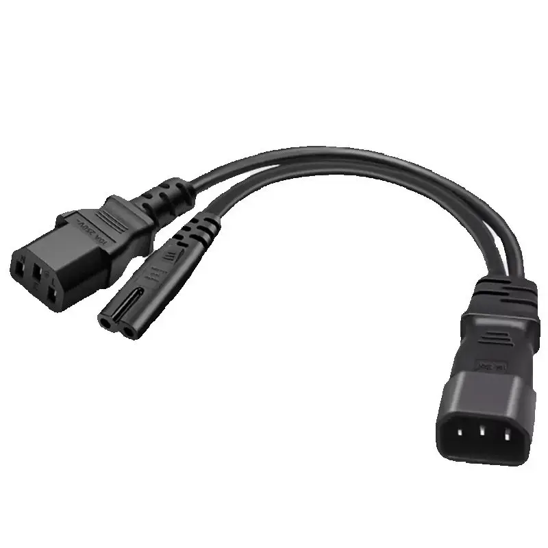 Cable de alimentación divisor tipo Y de 30CM, enchufe IEC320 C14, Cable de alimentación macho de 3 clavijas, adaptador de corriente CA a Cable de alimentación hembra C7 + C13