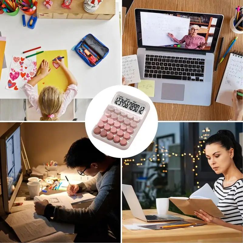 Calculadora de escritorio antideslizante con teclado mecánico, calculadora bonita - imagen 4