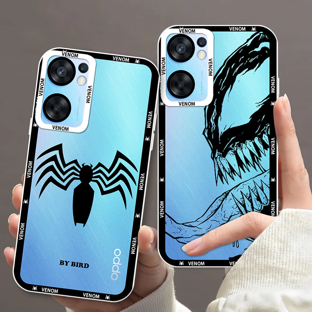 Marvel superhéroe venom cool para OPPO A98 A94 A92 A78 A76 A74 A72 A58 A54 A55 A36 A15 5G Angel Eyes funda transparente para teléfono - imagen 2