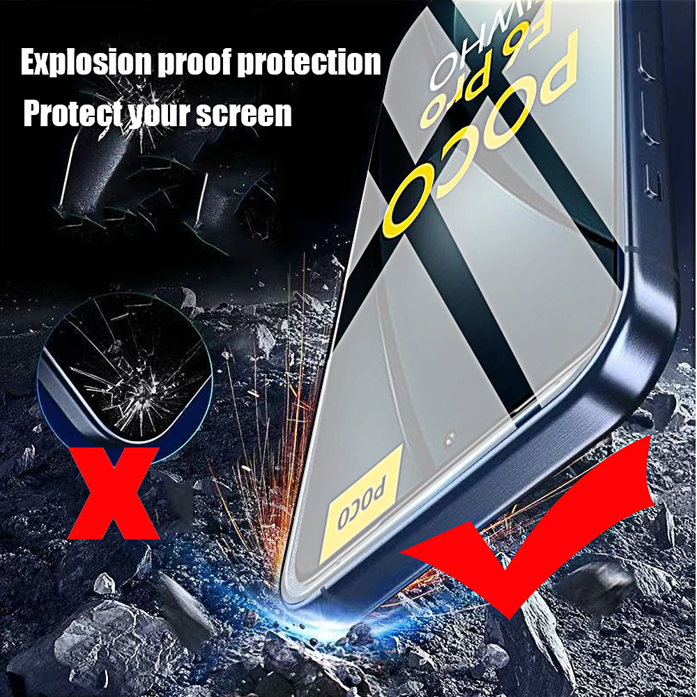 1-4 Uds vidrio Protector para Xiaomi Poco f6 Pro F5 F4 GT F3 protectores de pantalla de vidrio templado en Pocco Poxo Poko f6Pro f5Pro - imagen 4