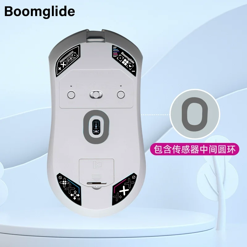 BOOMGLIDE-pies de cristal compatibles con Darmoshark M3 Mouse, patines de vidrio de borde curvado redondo personalizados - imagen 5