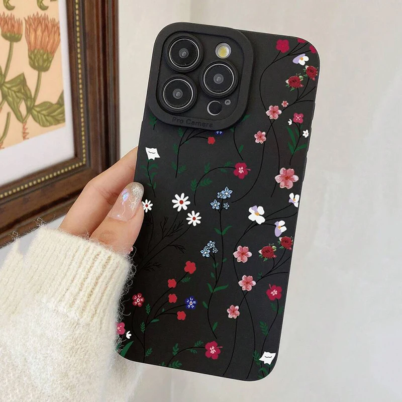 Funda de teléfono con patrón Floral Retro para Xiaomi Redmi 13, 12, 12C, 13C, 14C, Redmi Note 14, 13, 12 Pro Plus, 5G, 12S, 11, 10, funda de silicona suave - imagen 2