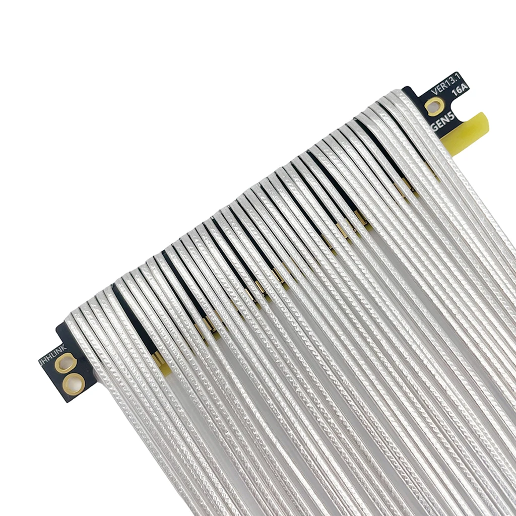 Cable de extensión PCIe 5,0 x16 GPU para funda ITX, tarjeta gráfica, Cable adaptador GEN5, Cable Flexible sin pérdidas de alta velocidad Chapado en plata - imagen 5