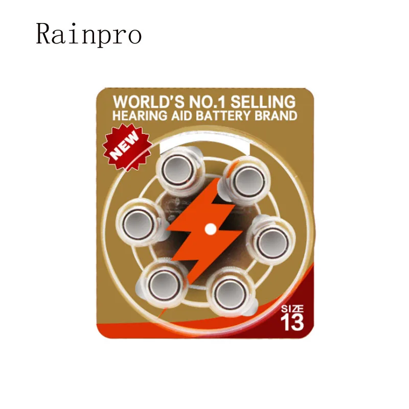 6 unids/lote A13 baterías para audífonos a13 13 PR48 S13A botón de aire de Zinc 1,45 V