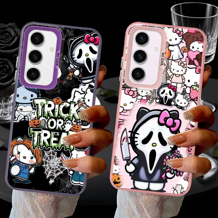 Funda para Samsung Galaxy A25 A53 A24 A36 A22 A52 A23 A73 A32 A33 A34 A26 funda trasera para teléfono Halloween h-elloS k-ittyS