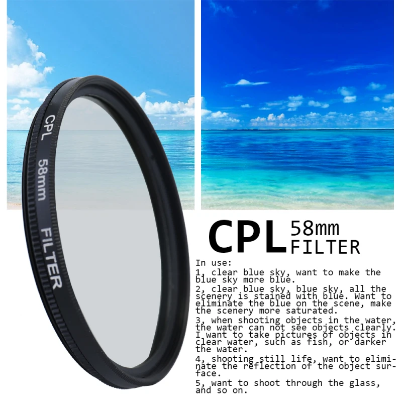 Kit de filtros de lente UV CPL FLD para cámara profesional, juego de filtros de densidad neutra ND de foto de Altura, accesorios de fotografía de 52/58mm - imagen 2