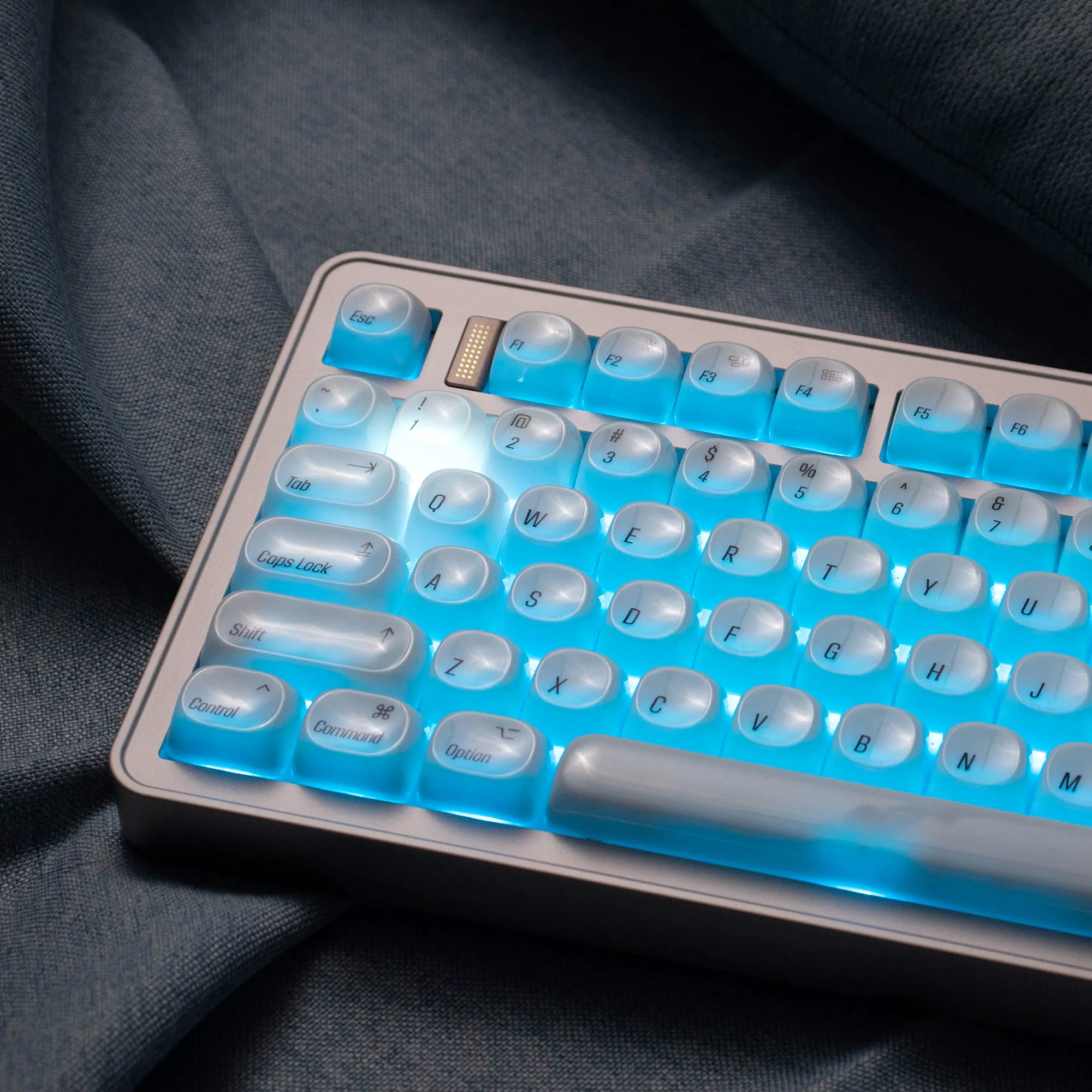 Lindas teclas MOA, estilo manzana brillante, minimalista, semitransparente, teclado mecánico, ABS personalizado, dos colores para Wooitng - imagen 4