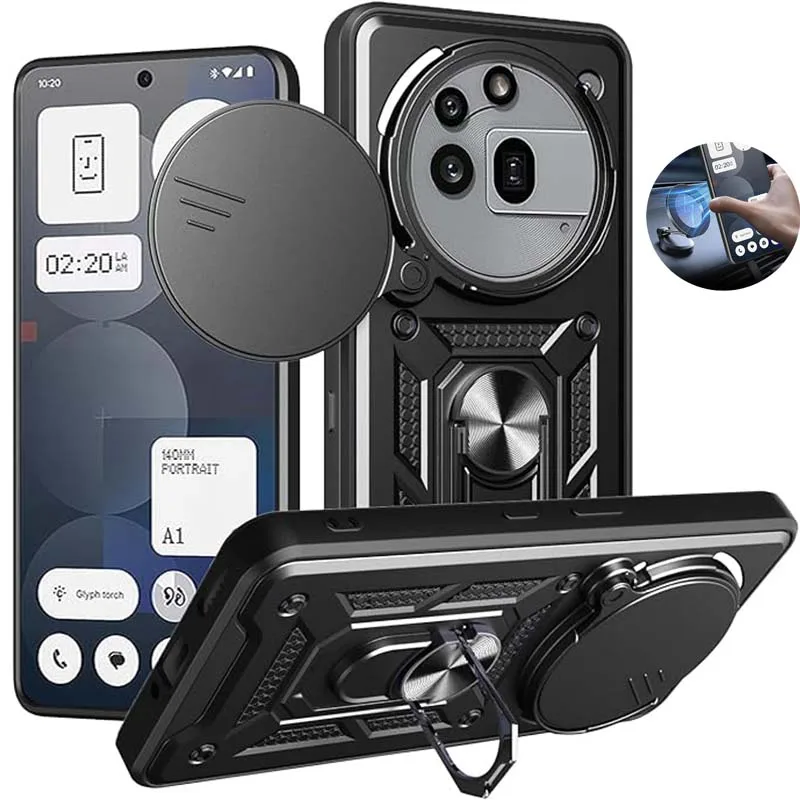 Funda para nada teléfono 3 3a Pro 2a cubierta protección de lente con anillo soporte magnético Coque Fundas