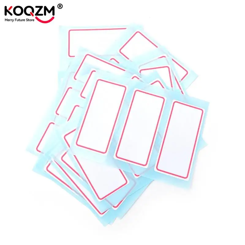 12 hojas de pegatinas en blanco, etiqueta autoadhesiva de 34x73mm, barra de etiquetas de notas en blanco, pegatinas de nombre grabables - imagen 4