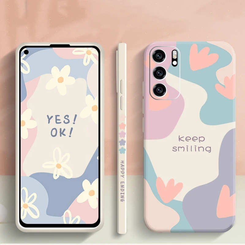Funda cuadrada de silicona con flores de dibujos animados para Samsung Galaxy A16 A56 A35 A55 A34 A54 A33 A53 S25 S24 S23 S22 Ultra Plus S21 FE - imagen 4