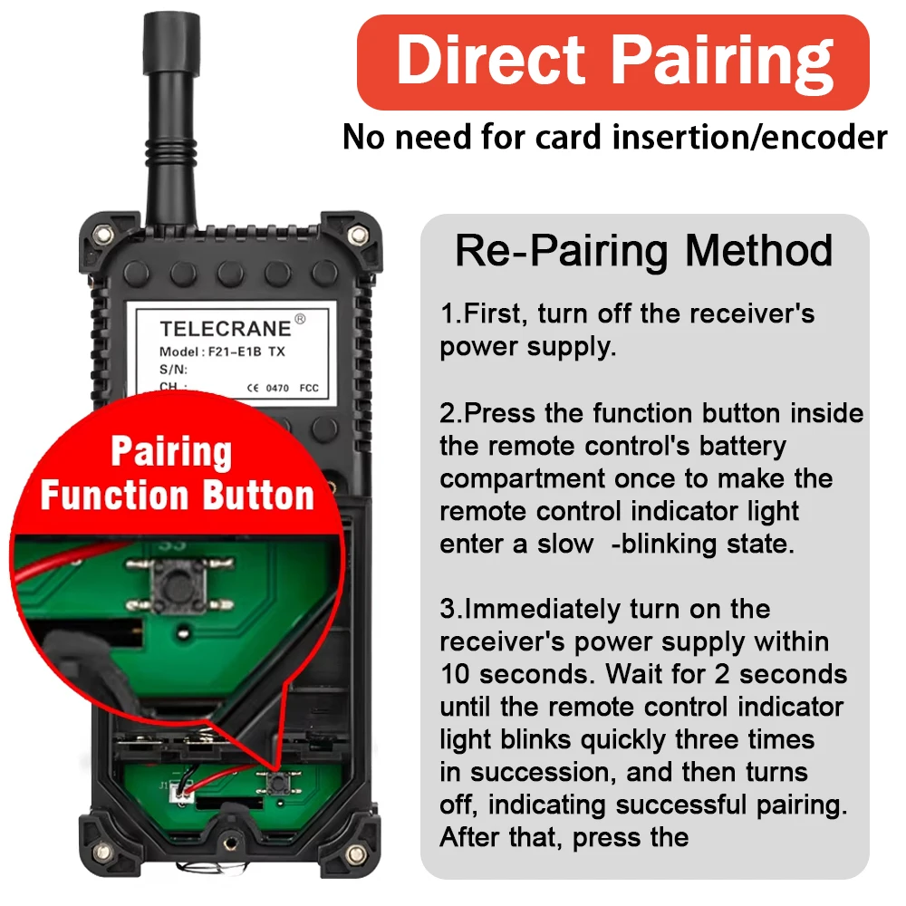 F21-E1B interruptores de control remoto Industrial de alta calidad AC220V 380V 110V DC 12V 24V 36V Control de grúa de elevación elevador de grúa - imagen 5