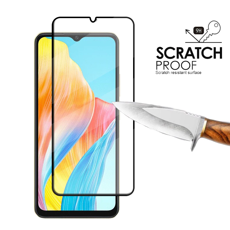 6 en 1 para OPPO A38 vidrio para OPPO A38 vidrio templado 9H HD cubierta completa pegamento Protector de pantalla OPPO A38 A 38 lente de vidrio - imagen 2
