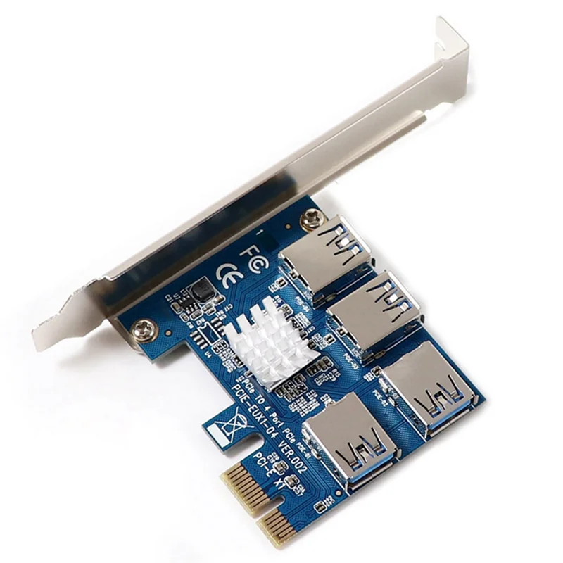 Tarjeta elevadora PCIE PCI-E PCI Express 1X a 16X 1 a 4 adaptador de concentrador multiplicador de ranura USB 3,0