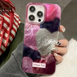 Funda de teléfono con patrón de vórtice de corazón de doble color para iPhone 16 15 14 13 12 11 Pro Max XS XR X 7 8 16 Plus, funda suave de silicona