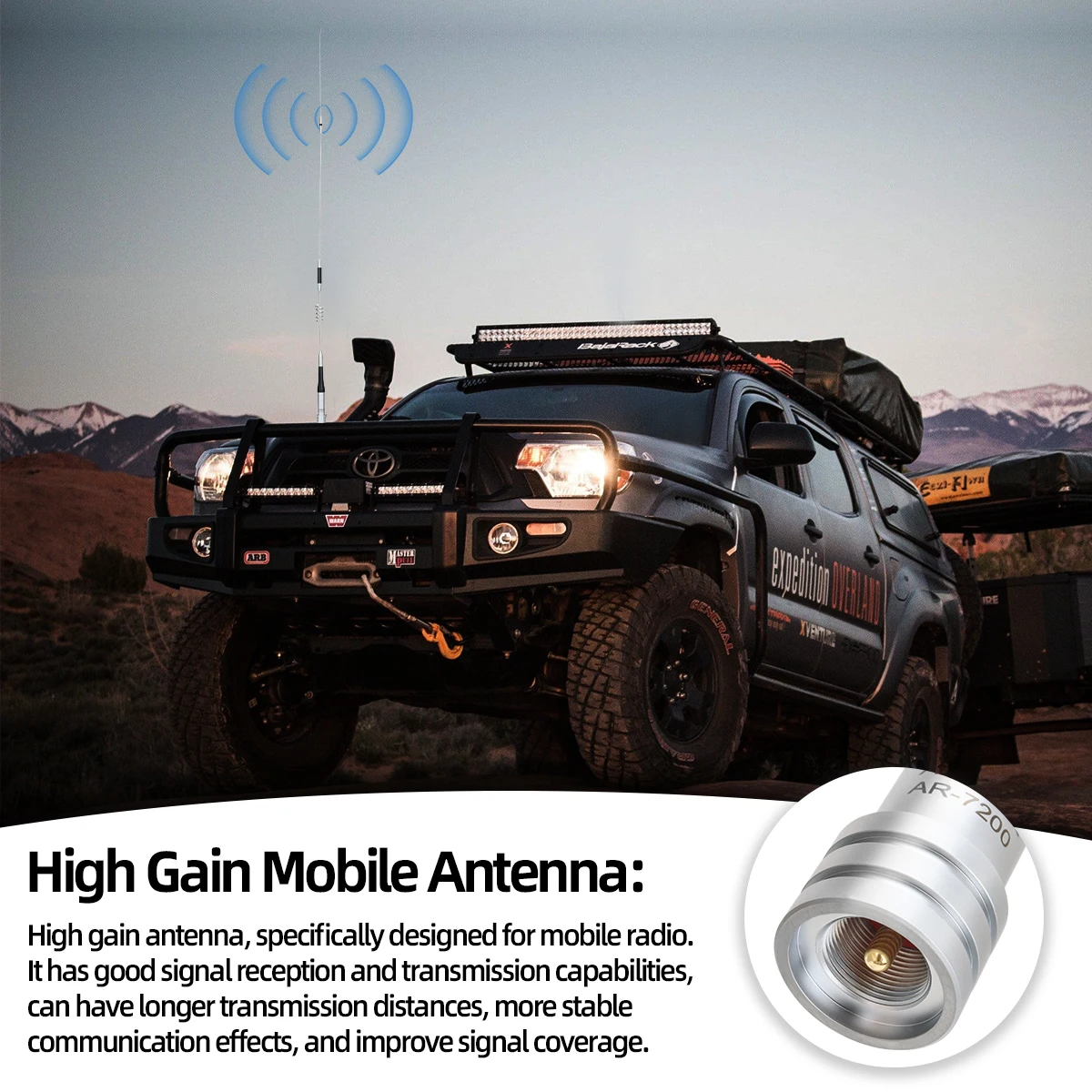 ABBREE AR-7200 Radio móvil para coche antena de doble banda de alta ganancia PL259 VHF UHF para AR-2520 BJ-318 KT-8900 TH-9800 SG-7200 Radio - imagen 5