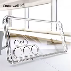 Funda de protección completa con amortiguador de Airbags para Samsung Galaxy S25 S24 S23 S22 S21 Ultra Plus FE Edge, funda trasera suave de TPU a prueba de golpes