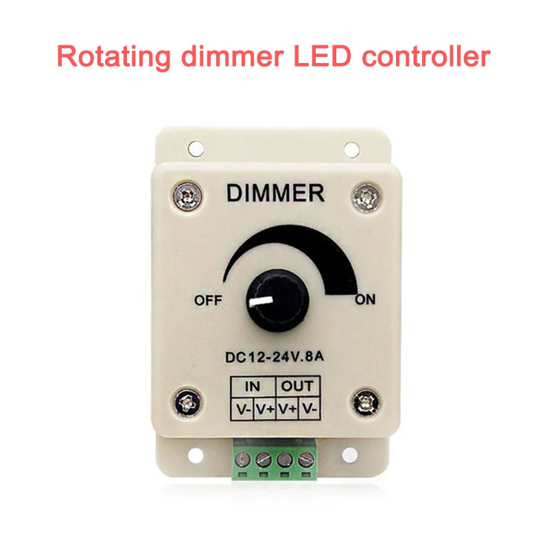 Regulador de intensidad LED DC 12V 24V 8A/30A controlador de brillo ajustable para coche RV tira de luz LED de un solo Color atenuación LED - imagen 5