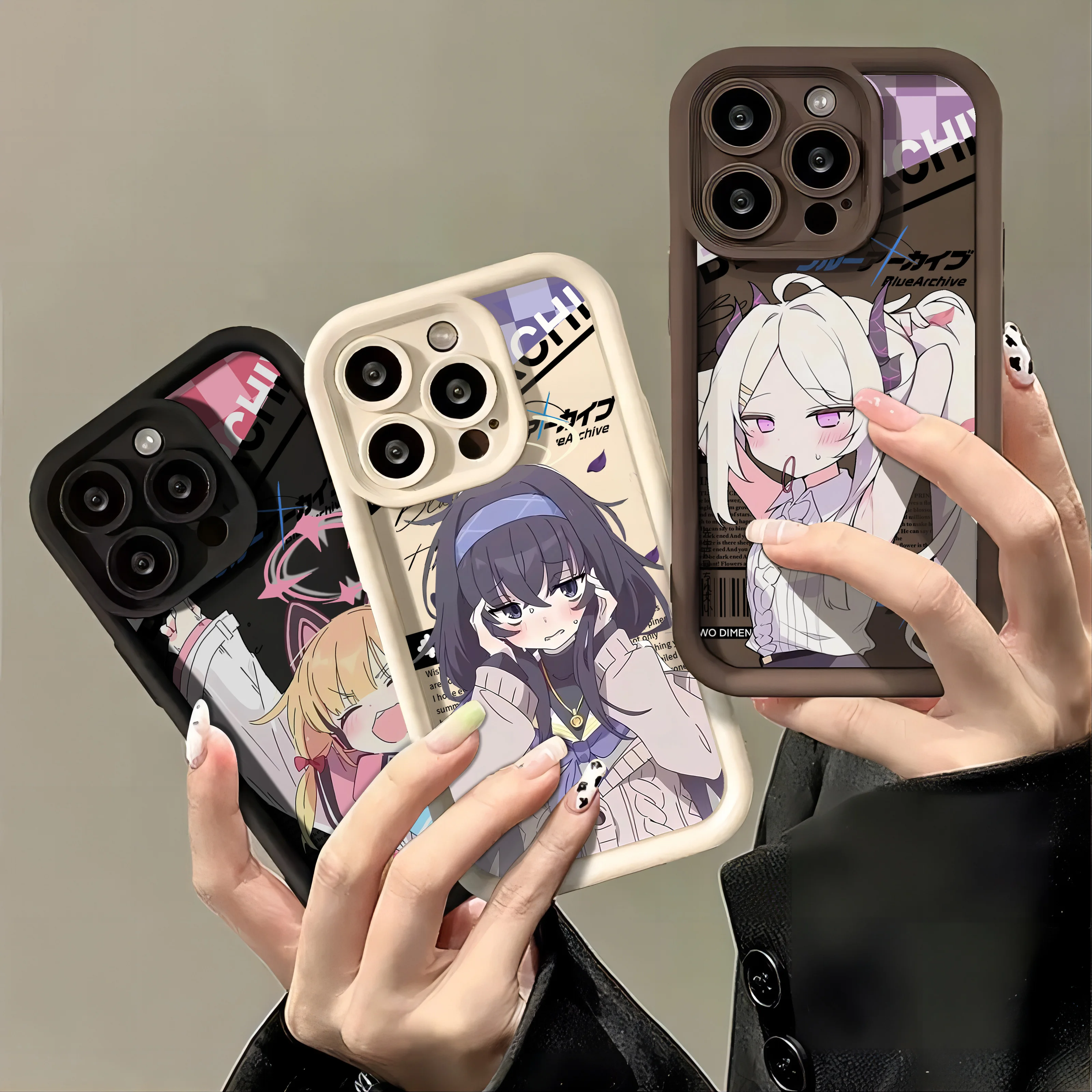 Funda de teléfono con archivo azul de dibujos animados, carcasa trasera de TPU suave para IPhone 16, 15, 14, 13, 12, 11 Pro Max, Mini, XR, XS, X, 7, 8 Plus - imagen 3