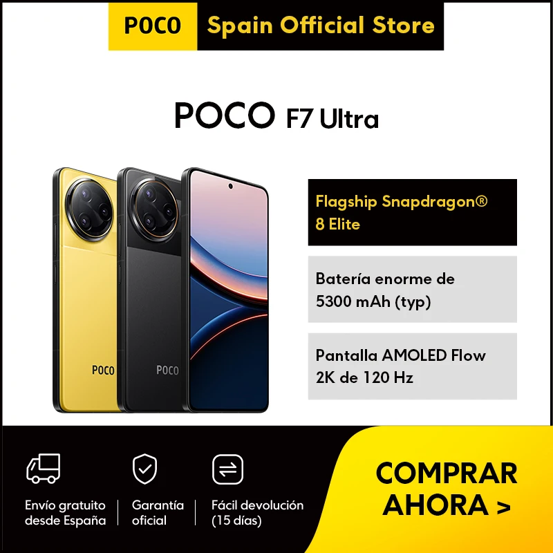 Oficial | Xiaomi | POCO | POCO F7 ULTRA, PRECIO ANTICIPADO Y REGALO LIMITADO, Flagship Snapdragon® 8 Elite, Batería enorme de 5300 mAh (typ), Pantalla AMOLED Flow 2K de 120 Hz