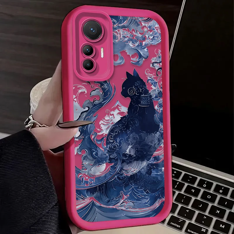 Funda blanda para Xiaomi Poco C65 X7 X6 F6 F5 X5 X3 NFC F3 M6 Pro 4G Mi 13 12 11 Lite 5G 14 13T 12T 11T 14T Pro Art Splash-ink Cat - imagen 4