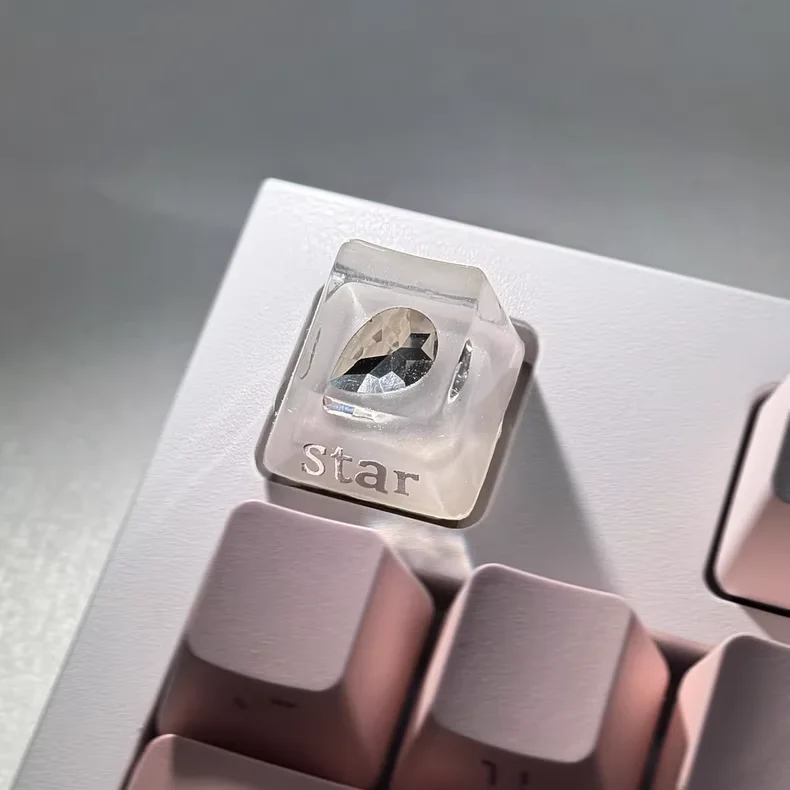Tapa de tecla de corazón africano Delta, perfil de cereza R4, tapa de tecla de goteo de resina epoxi Original hecha a mano, personalizada, 1 unidad, tecla de teclado mecánico - imagen 5
