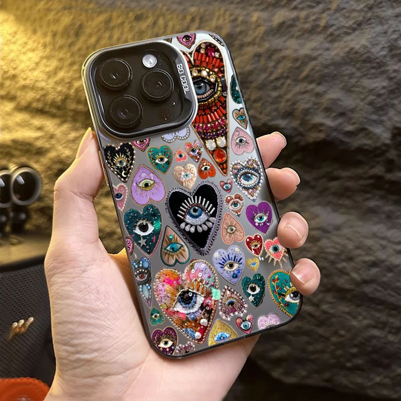 Funda de teléfono IMD con diseño de corazón brillante de mal de ojo para Xiaomi Redmi 14C 13 Redmi Note 14 13 12 11 10 Pro Plus 5G 12S - imagen 4
