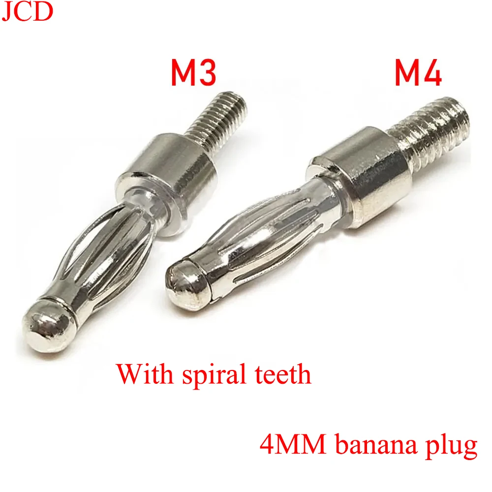 Enchufe banana con rosca de tornillo, barra de presión tipo linterna de alta corriente, 5 piezas, M3/m4, 3mm, 4mm - imagen 3