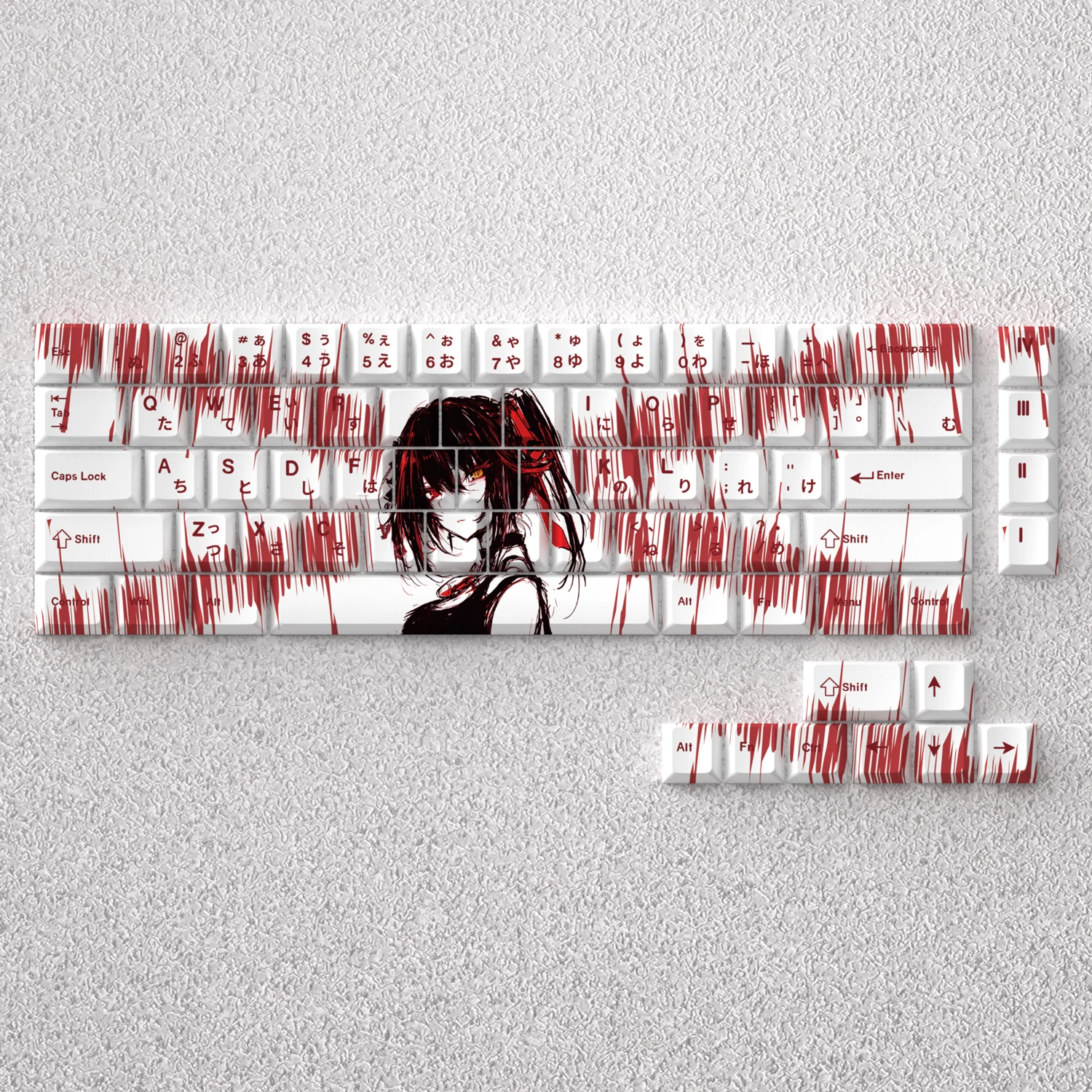 Teclas PBT para teclado mecánico, 73 teclas, altura de cereza, sublimación de tinte, Tokisaki Kurumi, japonés 60 65 68, diseño Anne Pro 2 - imagen 4