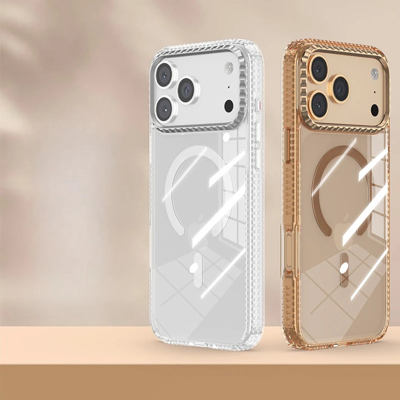 Para Magsafe transparente PC + funda de teléfono Tpu para IPhone 17 Pro Max 17 Air cubierta de carga inalámbrica magnética para IPhone 16 15 Pro
