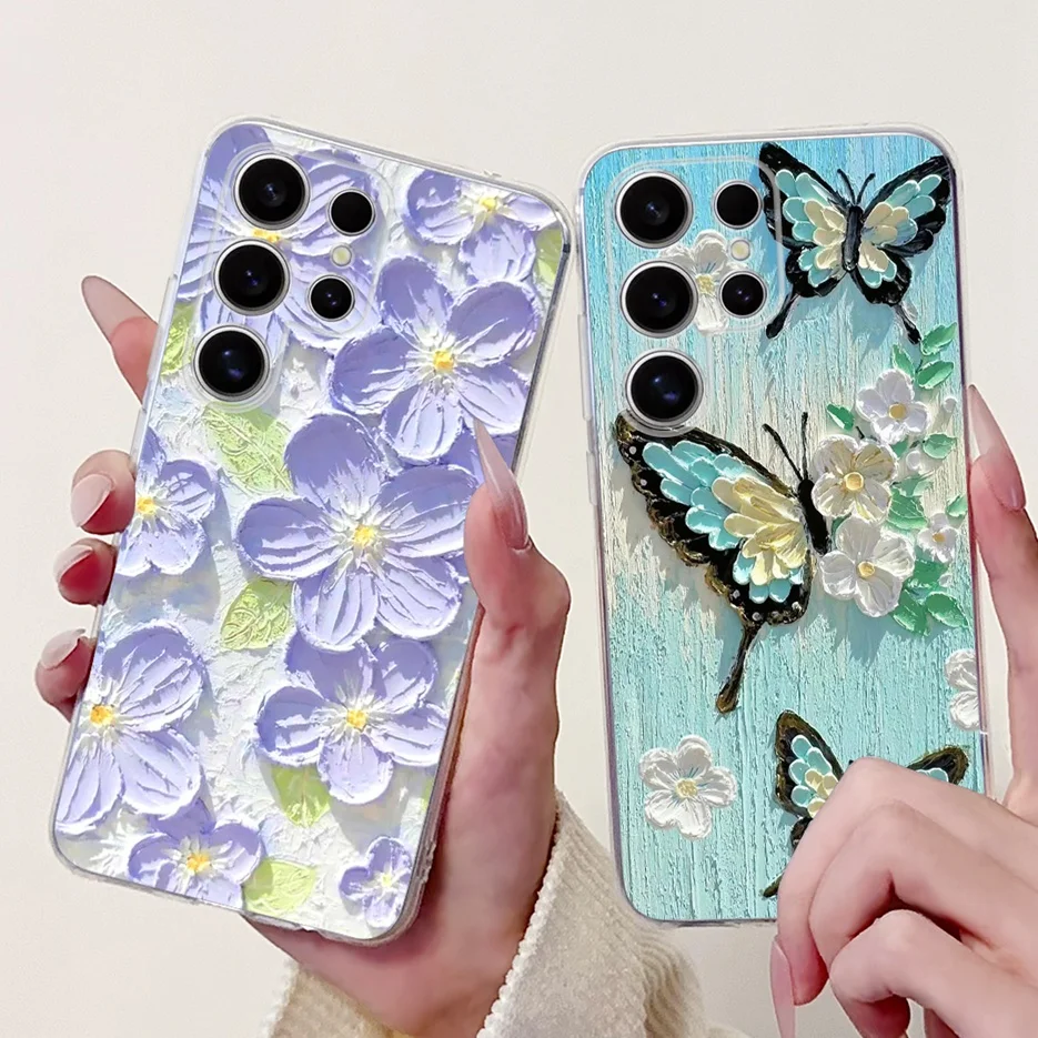 Para Samsung Galaxy S25 Ultra funda SM-S938B elegante funda pintada funda de silicona suave para Samsung S25 Plus S 25 S25 + S25Ultra bolsas - imagen 3