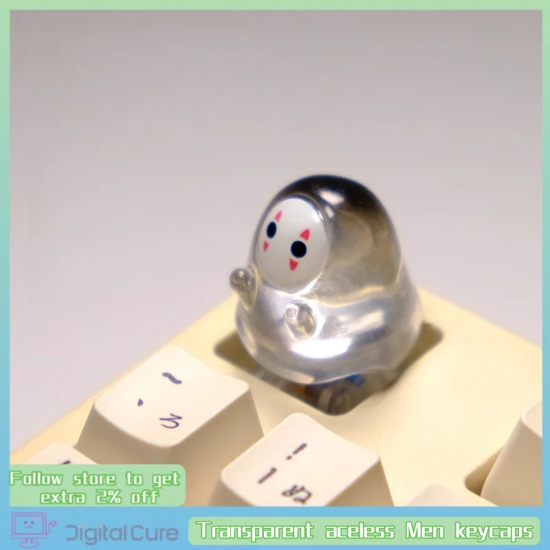 Teclas transparentes sin ácido para hombre, teclas con tema de Anime, personalidad hecha a mano, perilla 3D, teclas para teclado mecánico periférico