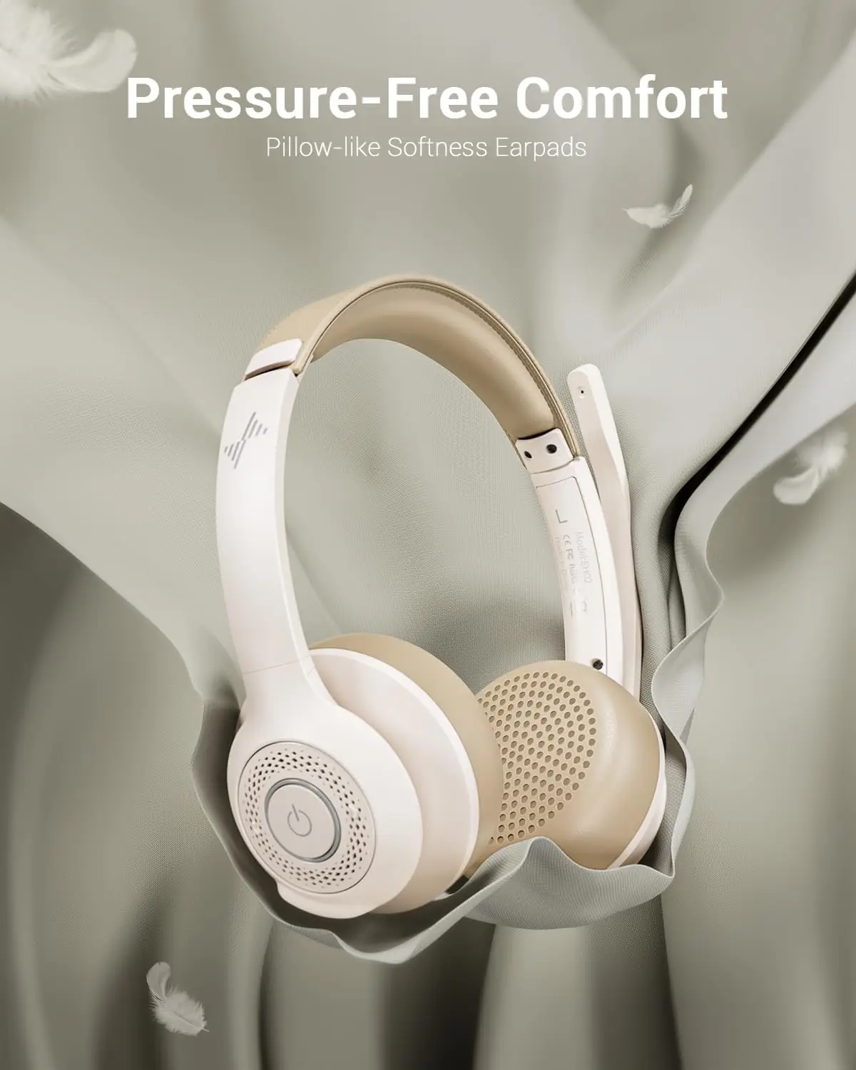 JIAMQISHI Auriculares inalámbricos con micrófono con cancelación de ruido AI Auriculares Bluetooth V5.2 con dongle USB para centro de llamadas Oficina EH02 - imagen 4