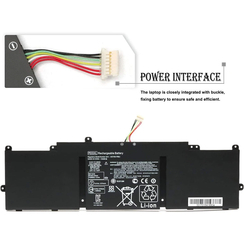 PE03XL Reemplazo de batería para HP PE03XL PE03 Chromebook 210 G1 11 G4 HSTNN-LB6M HSTNN-PB6J 766801 -421 767068 -005 766801 -851 - imagen 3