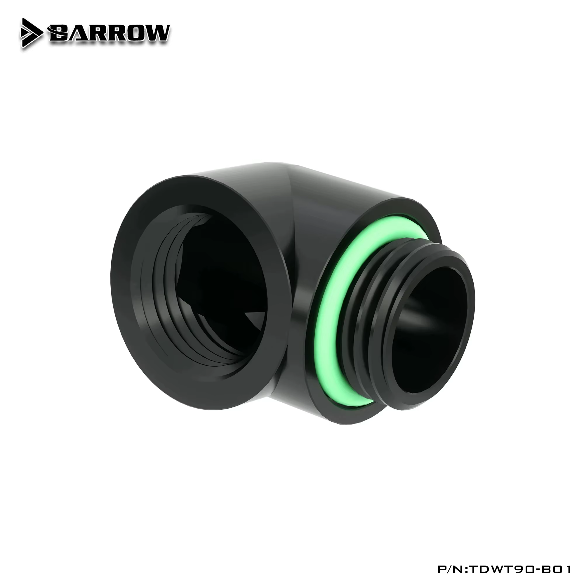 Barrow Conector 90° G1/4 Macho-Hembra para PC refrigeración líquida - imagen 5
