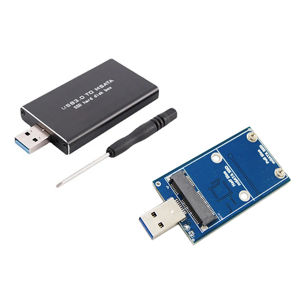 Mini SSD MSATA a USB 3,0 caja de disco duro inalámbrico MSATA a USB 3,0 caja de disco duro PCI-E compatible con 30*30/50 SSD