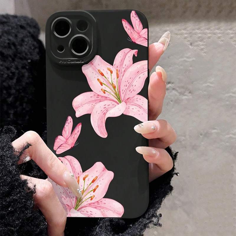 Funda de teléfono con flor de hibisco rosa para Samsung Galaxy S25 S24 S23 S22 Ultra Plus FE A56 A36 A16 A55 A54 A53 A35 A34 A33 A52S