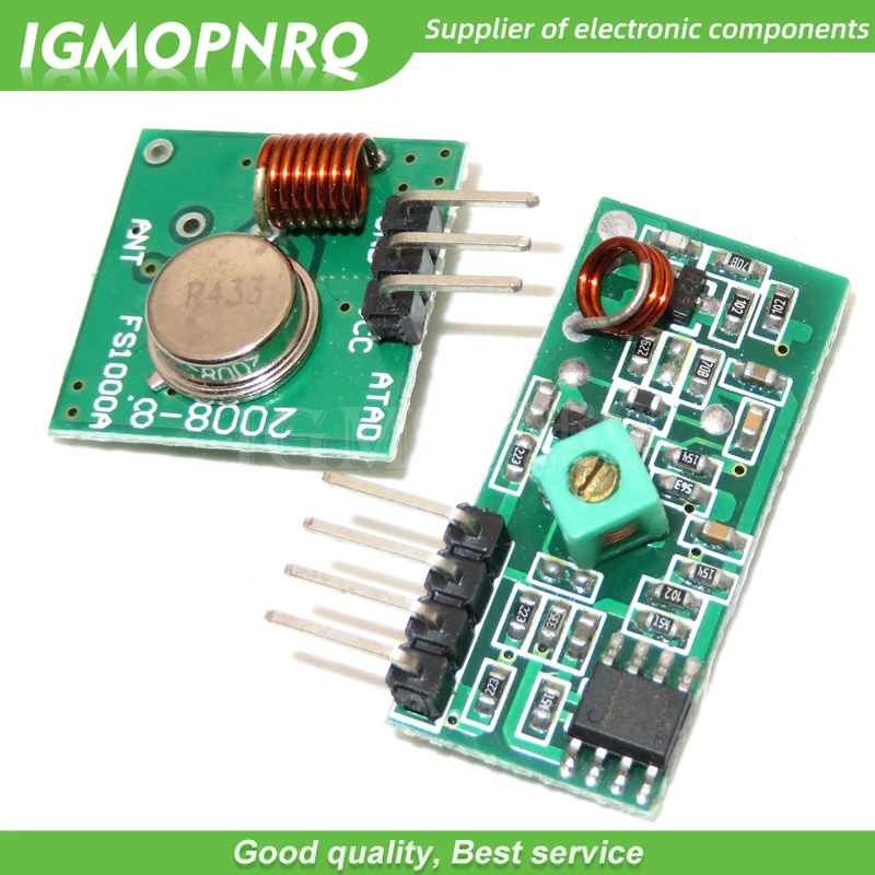 Kit de enlace de módulo transmisor y receptor de RF para/ARM/MCU WL diy 433-mhz, 1 lote = 1 par (2 piezas), 433Mhz, envío gratis