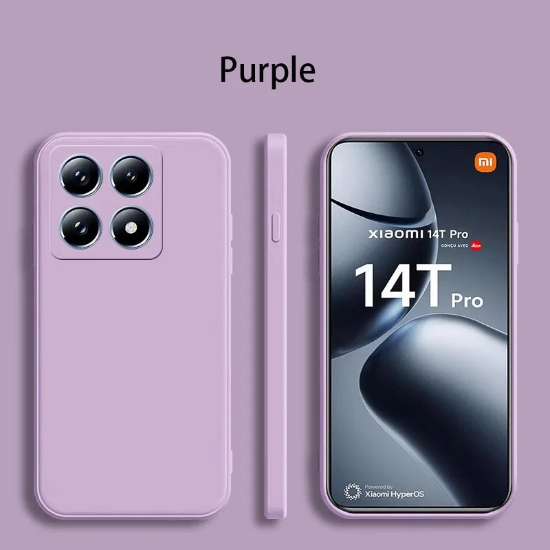Para Xiaomi Mi 14T Pro funda cuadrada de silicona líquida para teléfono Xiaomi 14T Pro lente a prueba de golpes funda protectora Fundas - imagen 2