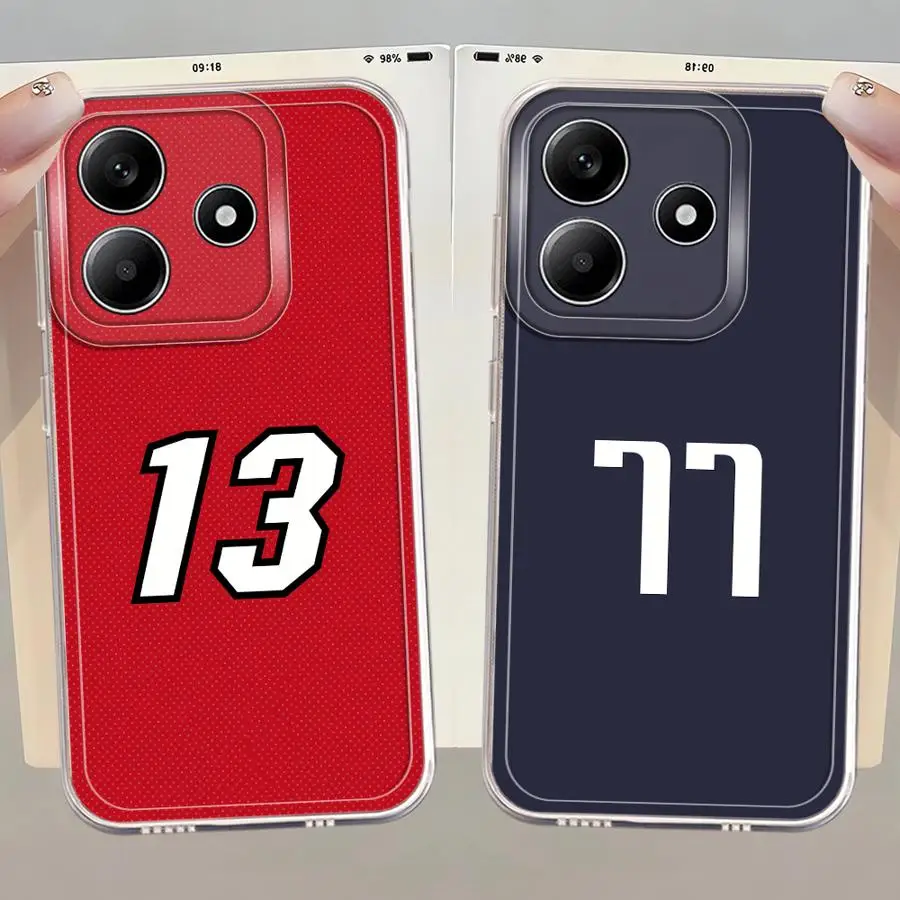 Funda transparente con diseño Digital de baloncesto para Xiaomi Redmi Note 11 14 13 12 Pro Plus 8 10S 11S 12S 10Lite 9 10Pro
