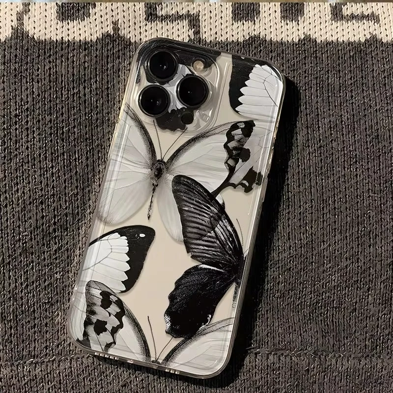 Funda de teléfono transparente con diseño de mariposa artística, funda de silicona para iPhone 17 16 15 14 13 12 11 Pro Max XR XS MAX 17 Air - imagen 3