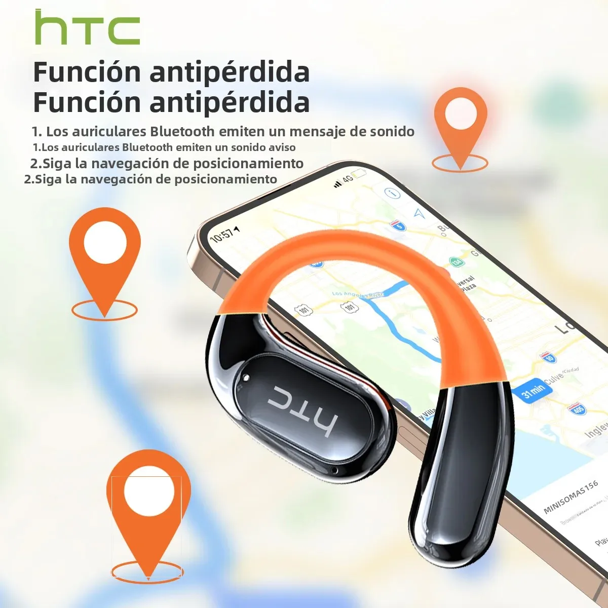 HTC NE27 auriculares Bluetooth AI traducción auriculares OWS deporte pantalla táctil batería Ultra larga duración auriculares inalámbricos - imagen 3