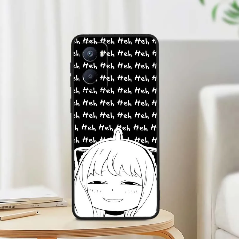Funda de Anime Anya Forger para OPPO Reno 12 11 F 10 8 7 6 5 4 Z T Lite Plus Pro 4G 5G funda de teléfono negra - imagen 3
