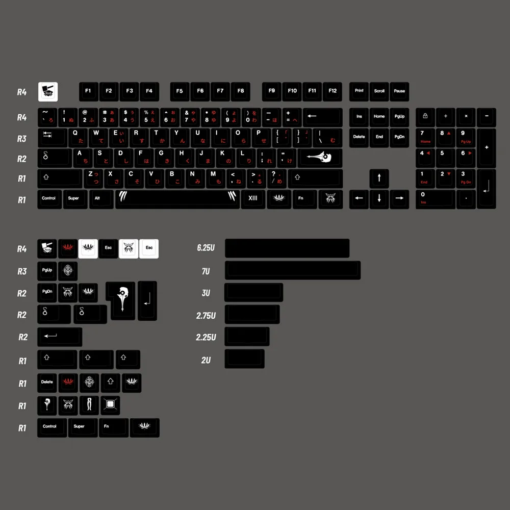 Teclas negras y rojas para Teclado mecánico de Gaming, conjunto de 142 teclas japonesas ISO Enter PBT DYE, sublimación, perfil de cereza - imagen 4