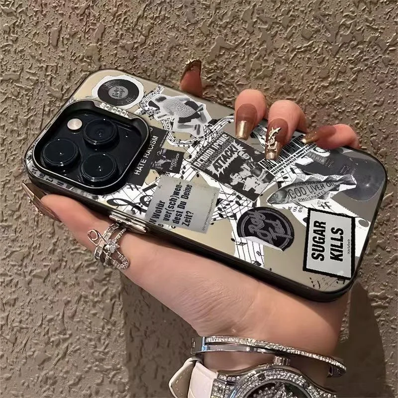 Funda de teléfono IMD plateada galvanizada para guitarra de periódico, funda para Iphone 16 Pro 15 14 13 12 11 XS Pro Max Plus XR XS 7 8 Plus - imagen 4