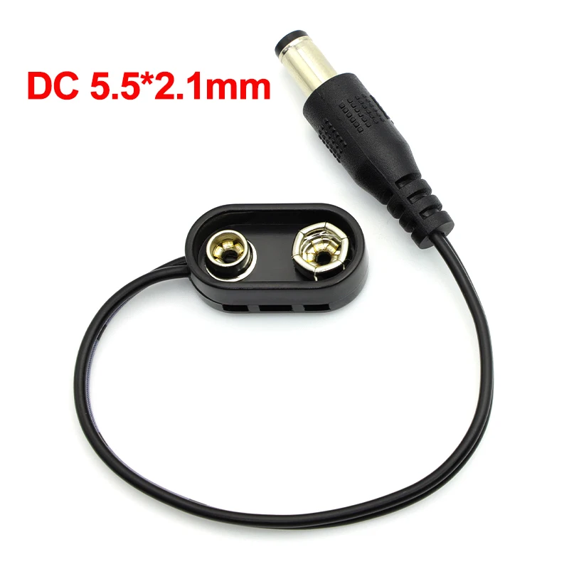 Convertidor de Clip de batería de 9V, conector de Cable de alimentación, efecto de Pedal, adaptador macho CC, Cable de alimentación de 9 voltios, accesorios para guitarra - imagen 2