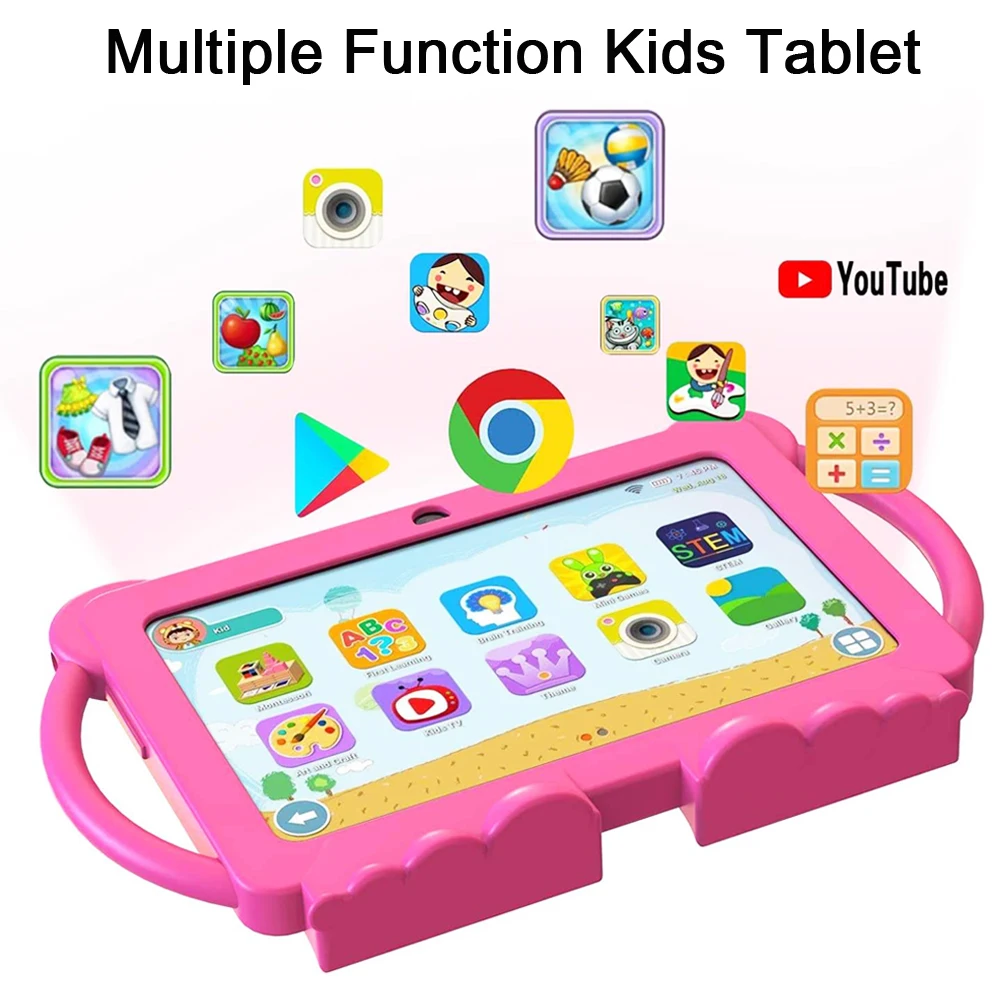 Tableta para niños 2 + 32GB ROM funda a prueba de niños 5G WiFi Google aprendizaje educación juguete tableta Android 12 3000mAh cámara Dual - imagen 3